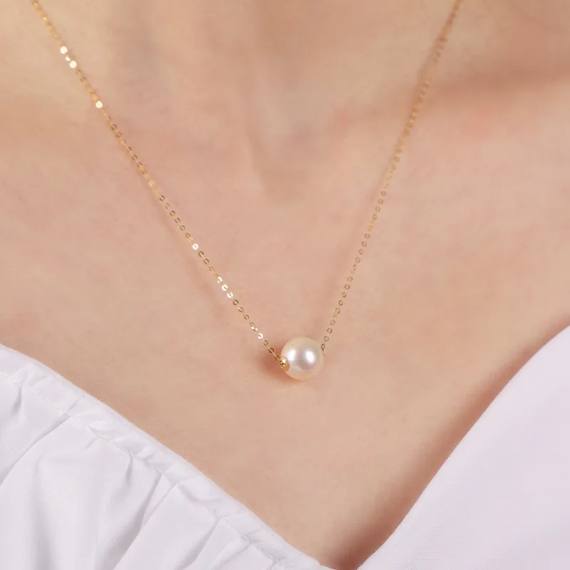 GORGEOUS 9-10MM 10-11mm 11-12mm SOUTH SEA ROUND WHITE PEARL PENDANT 18'' 925s