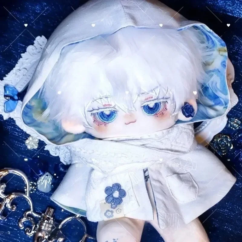Anime papel satoru gojo bonito menino macio pelúcia boneca corpo dos desenhos animados vestir-se bonecas de algodão cosplay plushie fantoche figura brinquedos 20cm