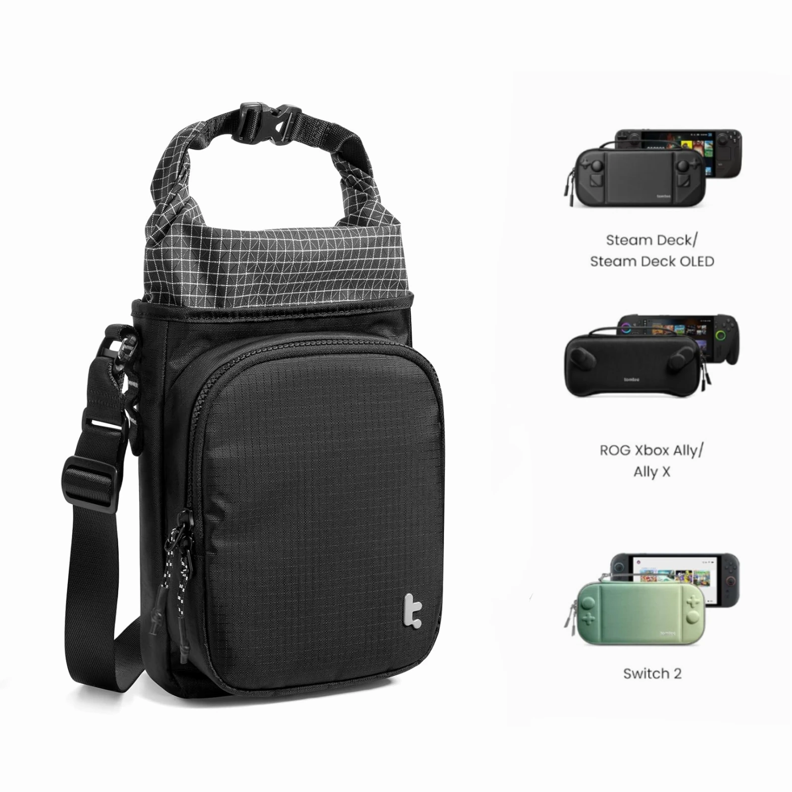 

Тонкий чехол для игровой консоли Steam Deck OLED, сумка-кроссбоди для путешествий, рулонная сумка для зарядных кабелей и аксессуаров
