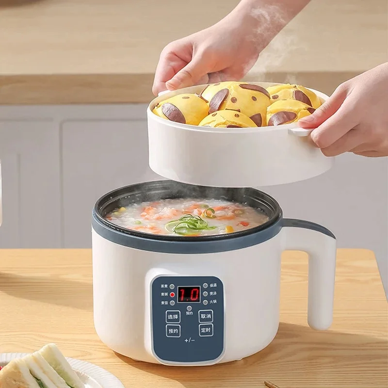 220V 1.7L Multifunctional Electric Rice Cooker, Single or Double Layer Cooker Non-Stick Hotpot Pan, Home Appliances Kitchen Pots