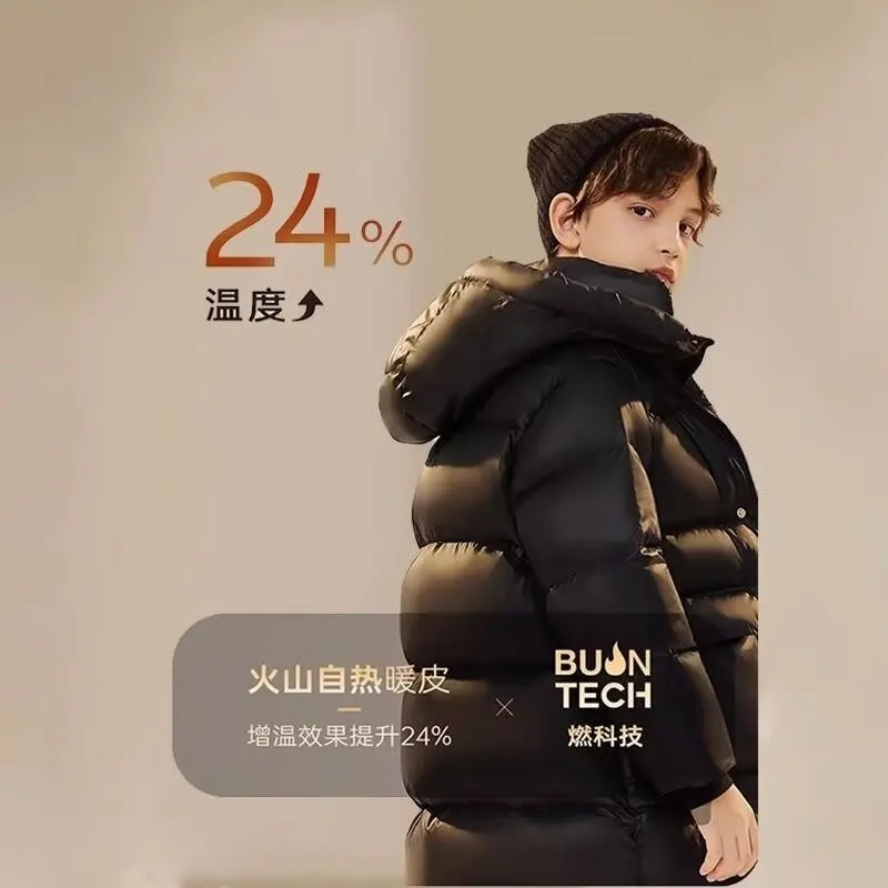 Children's Parkas Boys Winter Warm Coats Teen Fashion Hooded Jackets Thicken Kids Winter Outdoor Coat Baby Parka New