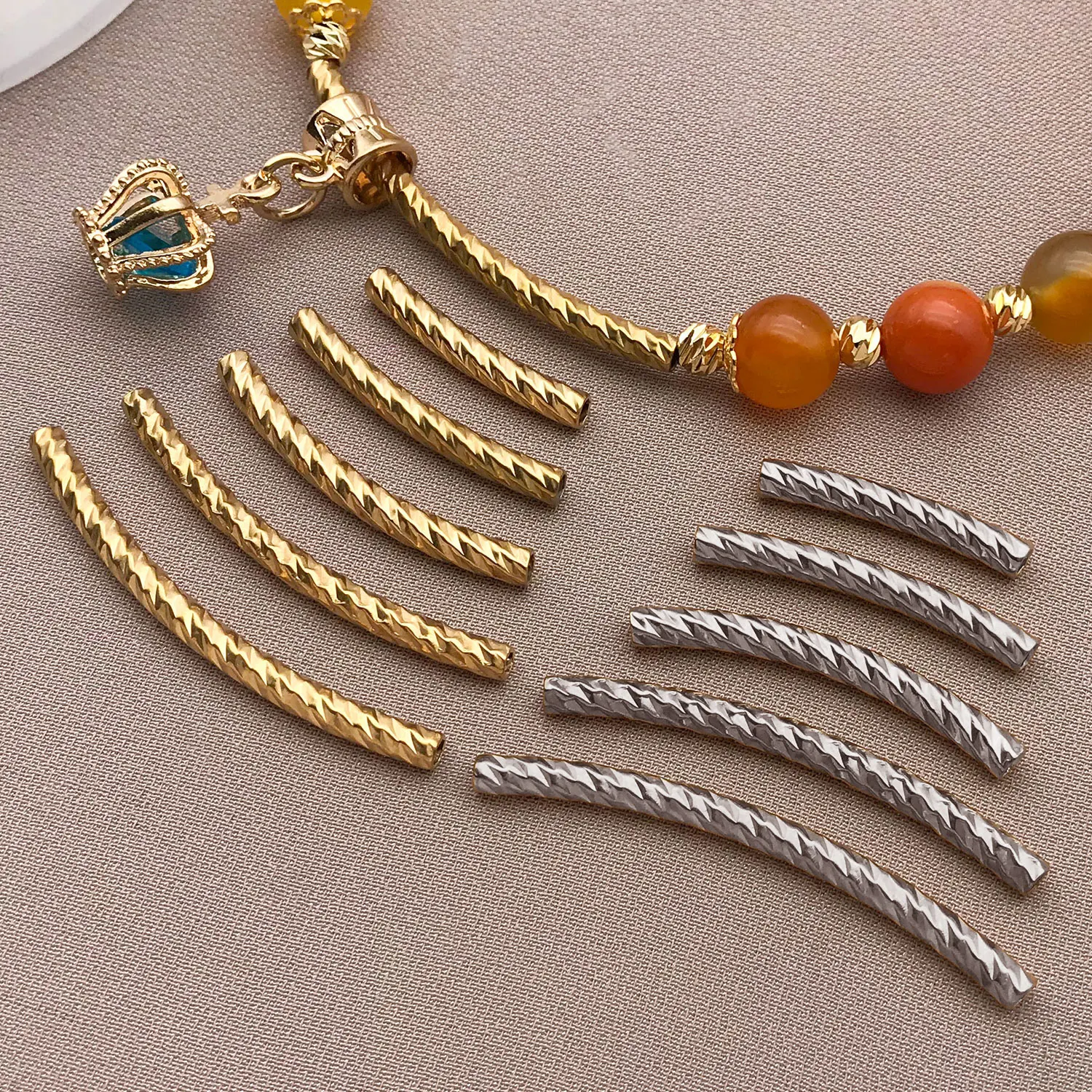 

5 шт. 20-40 мм из нержавеющей стали изогнутая трубка браслет интервальная колонна принадлежности для изготовления ювелирных изделий DIY браслет ожерелье аксессуары