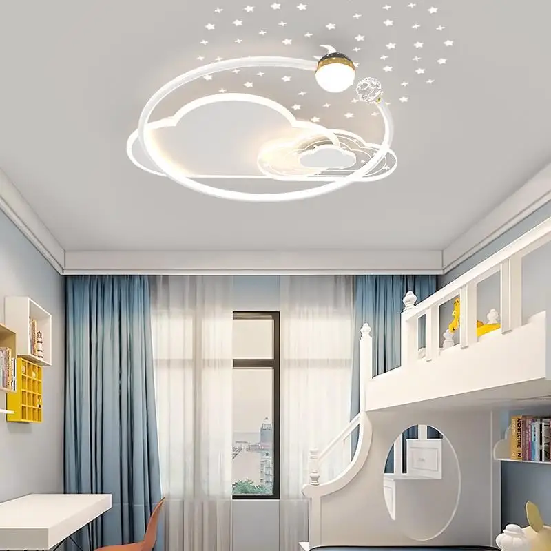 Imagem -05 - Luz de Teto do Quarto Infantil Proteção para os Olhos Estrela Céu Lua Arte Decoração do Lar Meninos Meninas Novo 2023