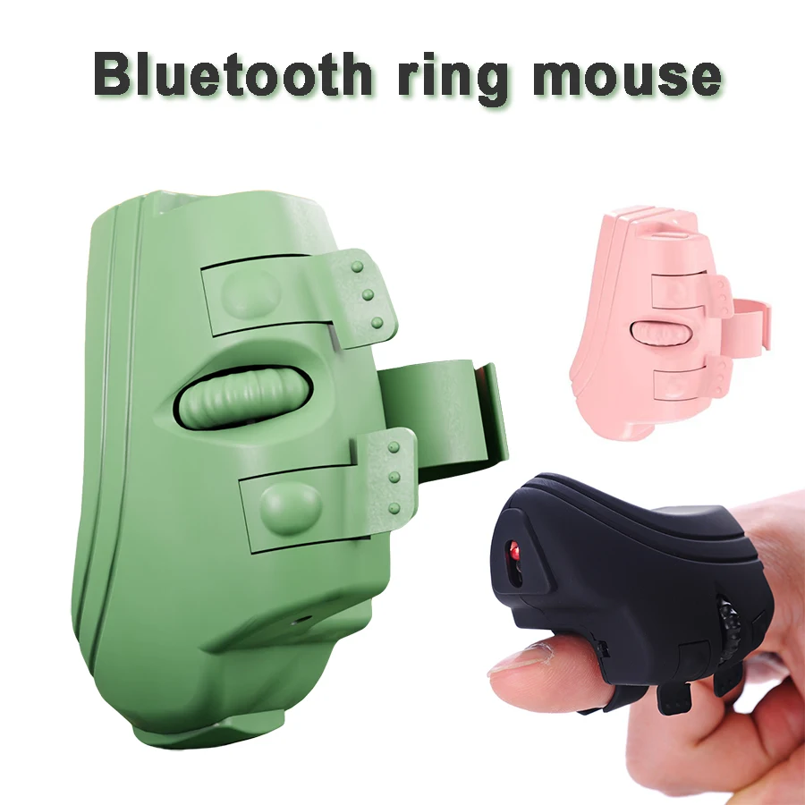 mini ring mouse bluetooth sem fio recarregavel ergonomico portatil controle remoto portatil polegar laptop ipad 01