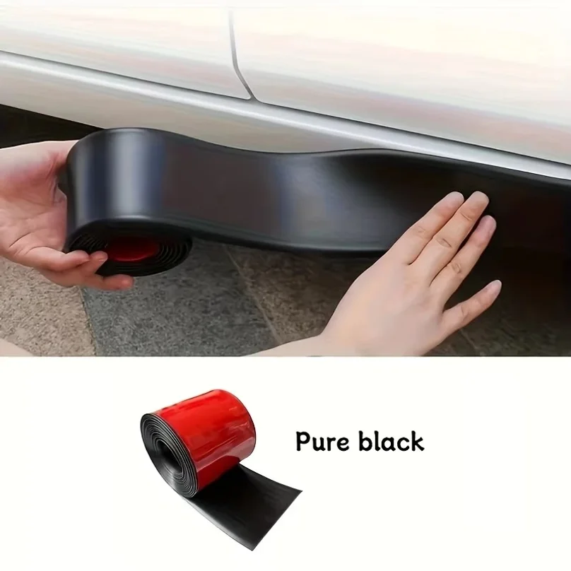 2m*5cm Self-adhesive Car Door Edge Bumper Strip Scratch Resistant Protective Film Carbon Car Door Edge Wrapping Sticker