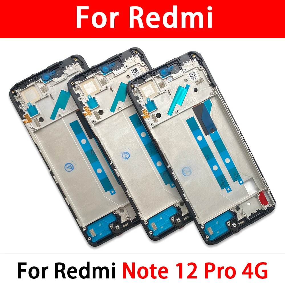 10 Pcs Front Housing Bezel Frame Housing For Xiaomi Redmi Note 12 Pro 4G 5G 12s