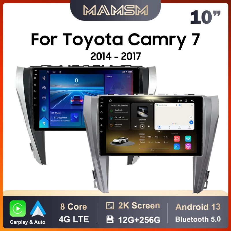 MAMSM Car Radio For Toyota Camry 7 XV 50 55 2015 - 2017 Android 13 Multimedia Video Player 4G Carplay Auto Head Unit intelligent