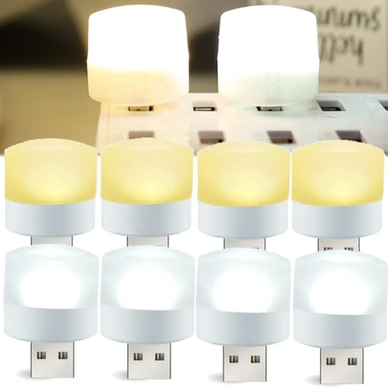 Mini USB Night Light Warm White Eye Protection Lamp Book Reading Light Usb Plug Car Pc Power Charging Led Decorative Lamp