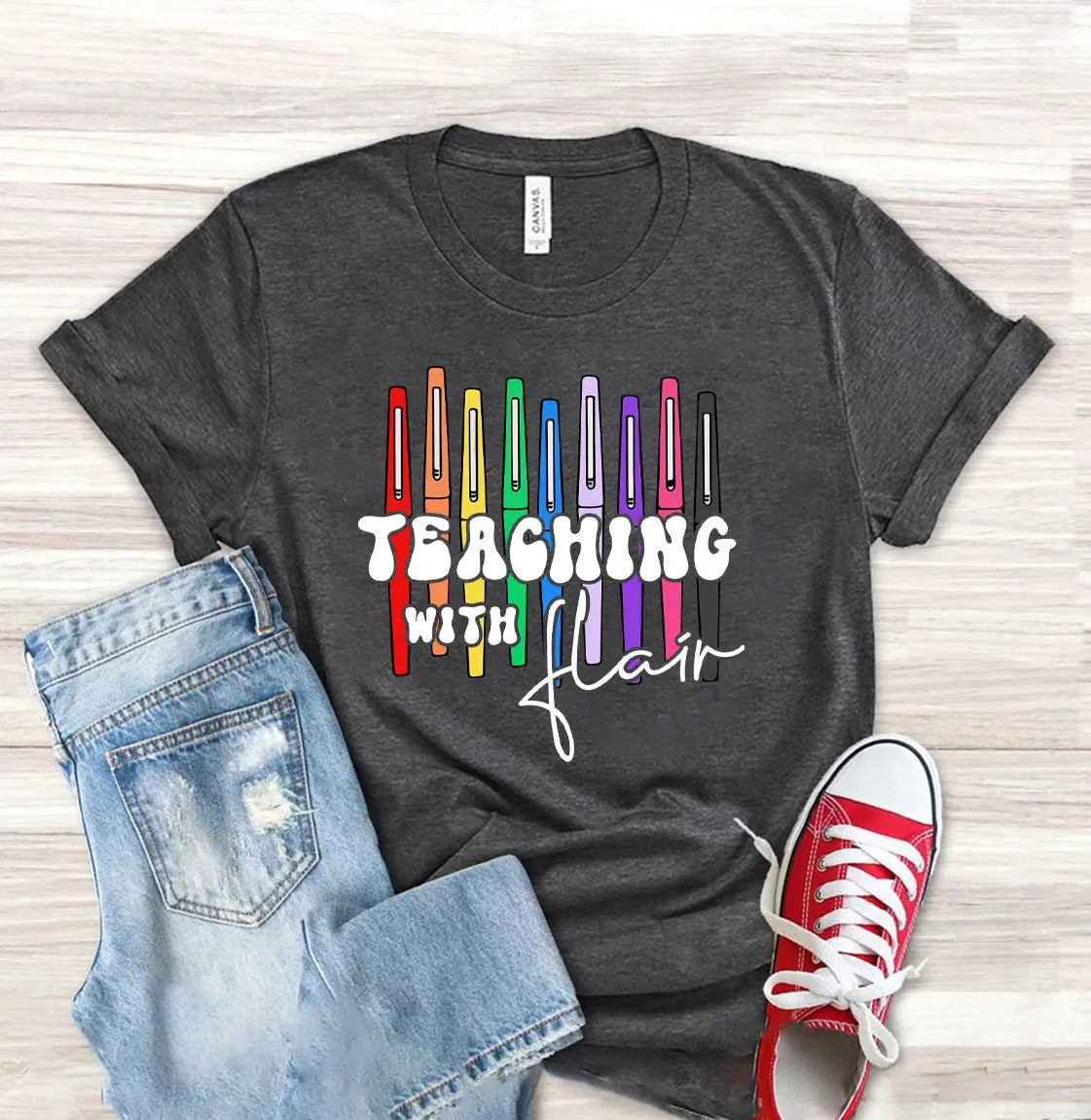 Teaching With Flair T Shirt Teacher Cute For Teachers S Pen Back To School