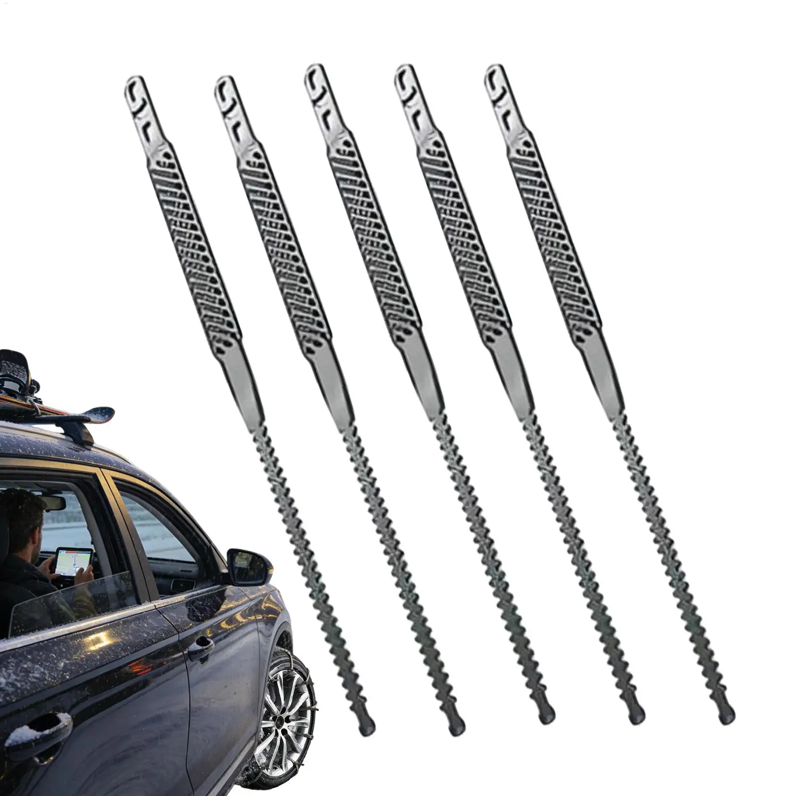 

Snow Chains For Car Tires 5 Piece Grips Traction For Auto Tyre Snow Tire Chains For Suv Truck Pickup Van Sedans 165-275mm Winter