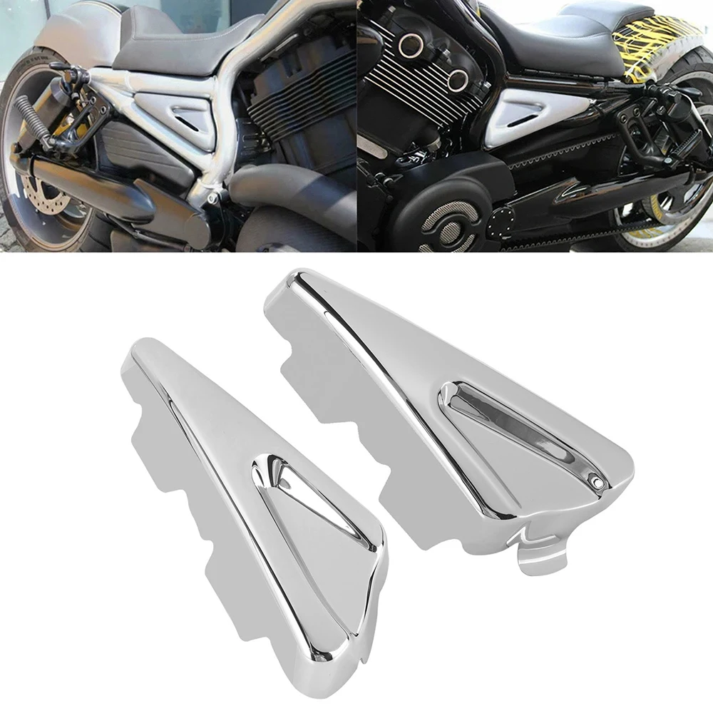 Silver Motorcycle Side Frame Tank Covers ABS Plastic Fits For Harley V-Rod Muscle VRSCF Night Rod Special 2007-2017