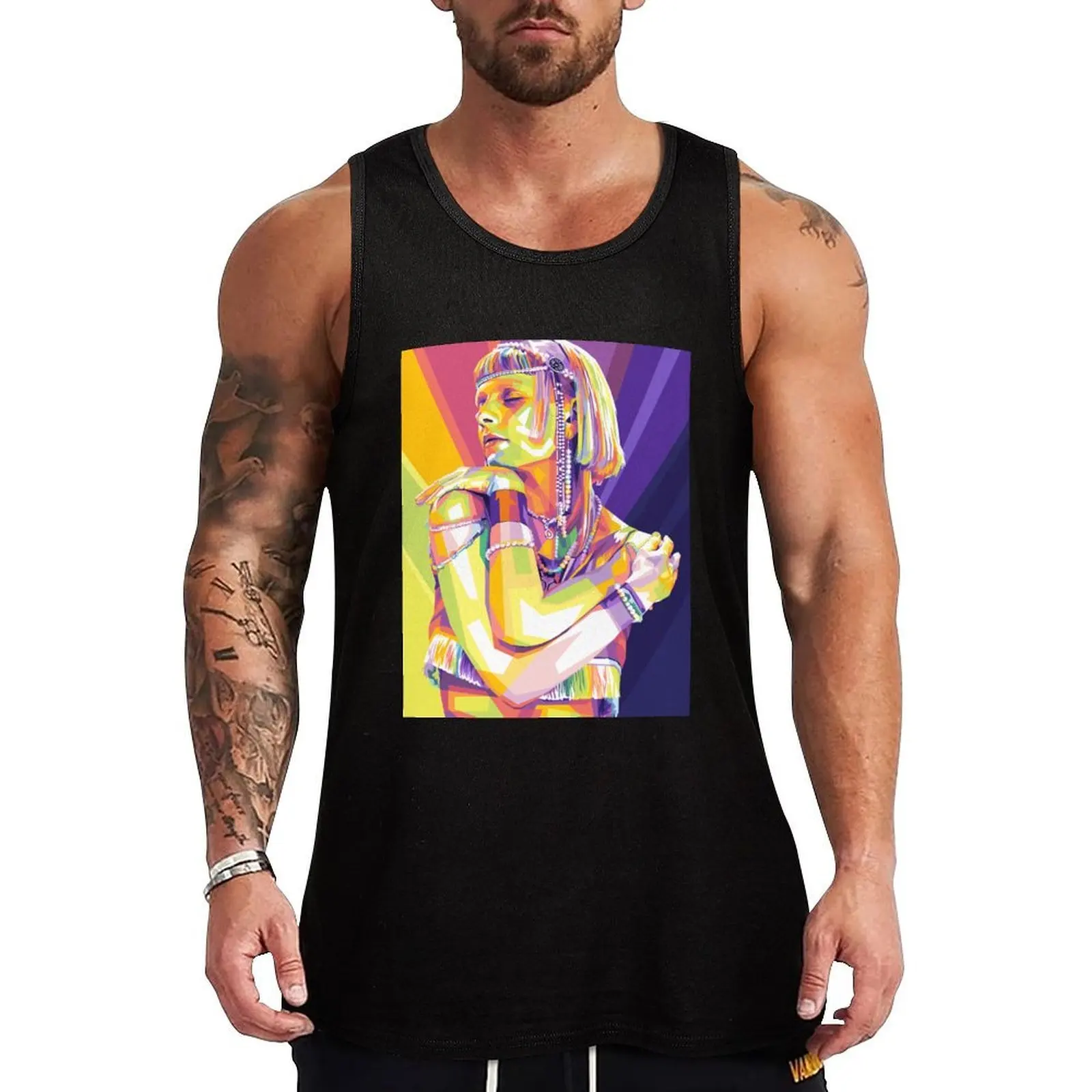 

Aurora Aksnes Tank Top Men's clothing brands sleeveless Bodybuilding shirt