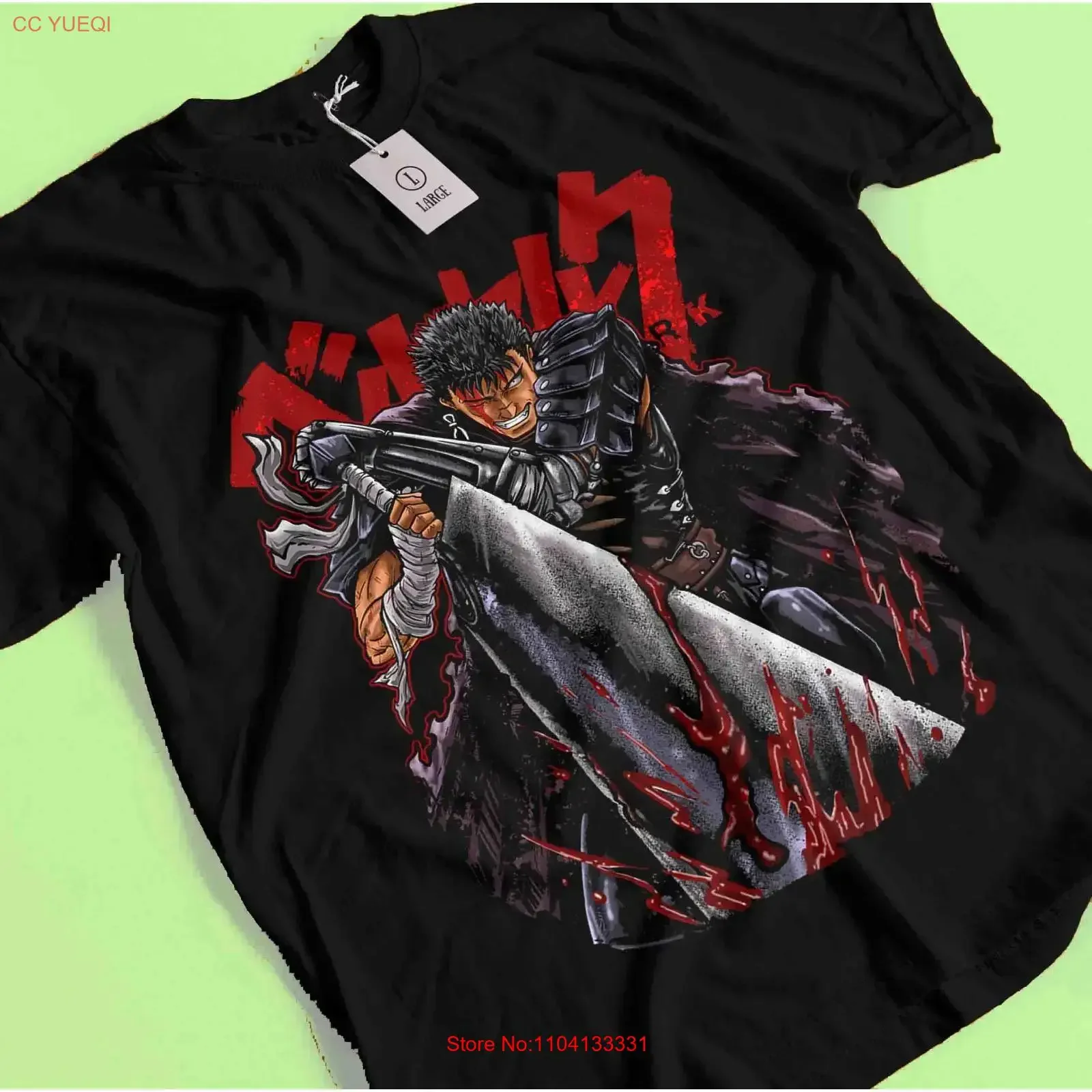 Camiseta Berserk, Anime Japonés, Guts, Manga, Casca, Vintage, Lavada, Ropa de Diseñador, Streetwear, Moda Masculina, Gráfica, Casual, Elegante