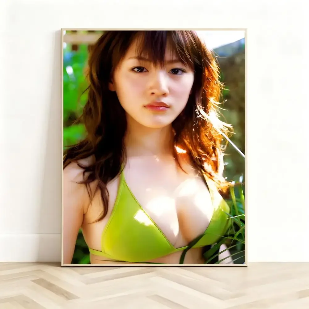 Gentle Celebrity H-Haruka Ayase Poster Classic Self-Adhesive PP Wall Sticker for Living Room Bar Decor Gift