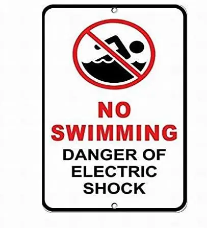 Geen zwemmen gevaar van elektrische schok stijl 2 gevaar teken 8X12 tin waarschuwingsbord parkeerbord oversteken teken