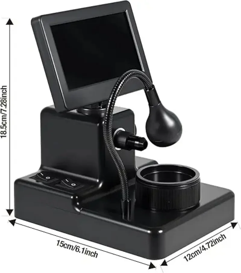 4.3 Inch LCD Digital Electronic Microscope 50-1000X Magnification LED Fill Light for Gem Observation