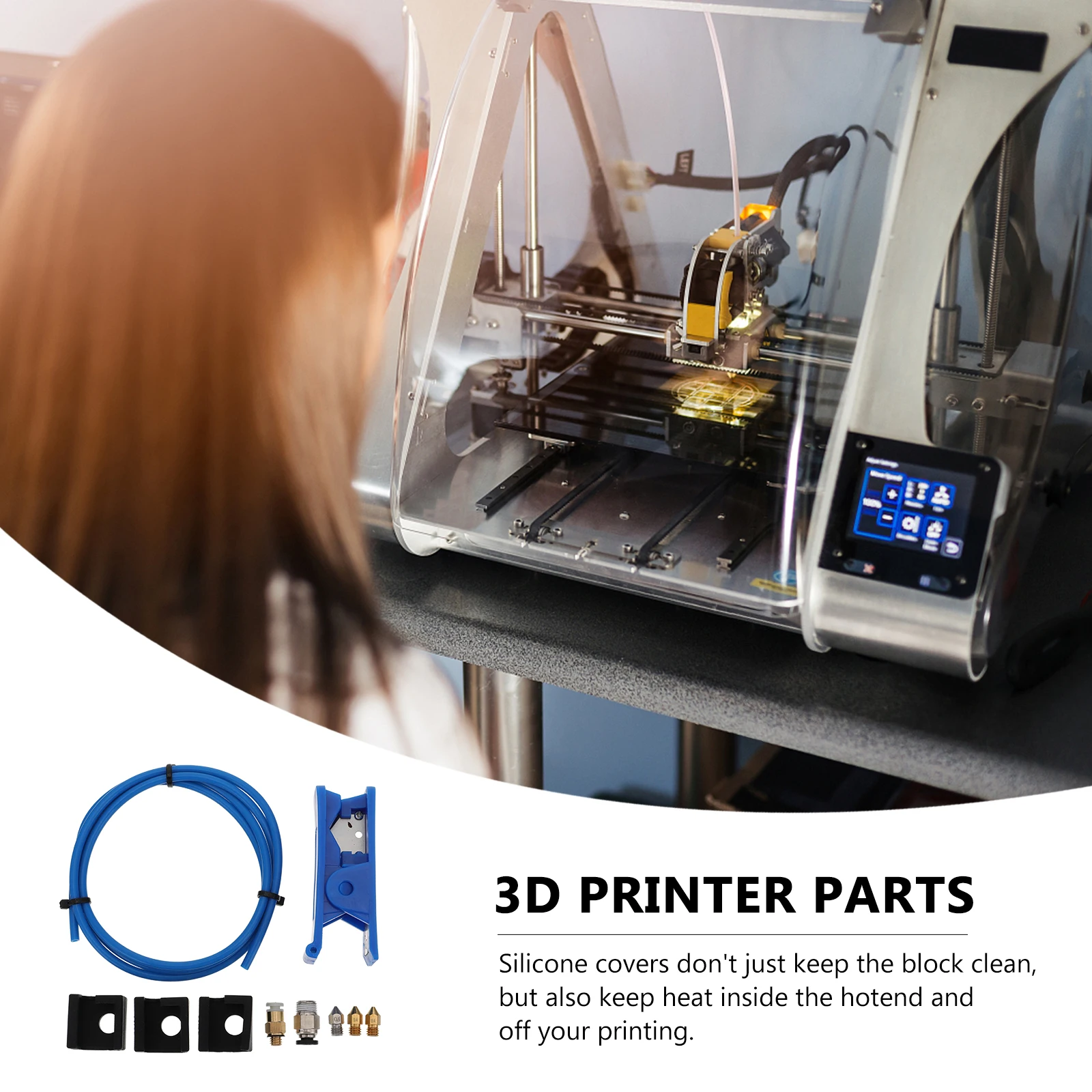 

1 комплект деталей для 3D-принтера, силиконовый рукав, резак для трубок, насадка для экструдера, трубка из ПТФЭ, высокая прочность, термостойкость для точных