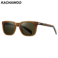 Kachawoo TR90 frame men sunglasses polarized acetate square sun glasses for women fashion outdoor decoration brown green grey