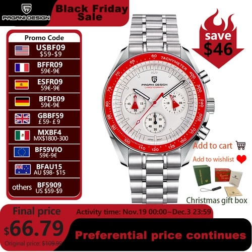 2025 Nuevo PAGANI DESIGN AK Project Mars Relojes para hombre Reloj de cuarzo de lujo para hombre AR Sapphire Speed Sport Cronógrafo Fecha automática