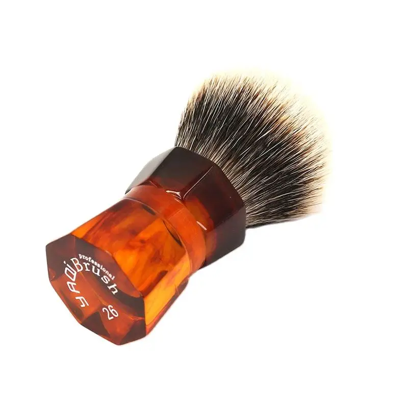 Yaqi-brocha de afeitar para hombre, pelo de tejón de dos bandas, 26mm, Moka Express