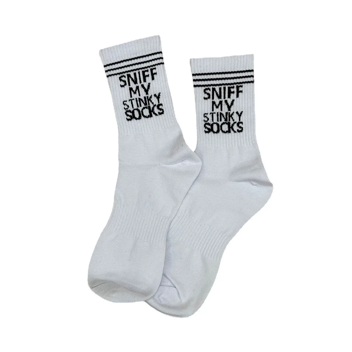 Chaussettes en coton blanc pour hommes, chaussettes confortables, design unique, mots sexy, mode gay, 1 paire