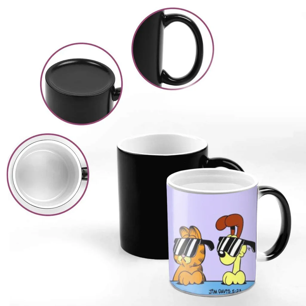 Anime G-Garfields Cat One Piece Coffee Mugs And Mug Creative Color Change Tea Cup Ceramic Milk Cups Novelty Gifts