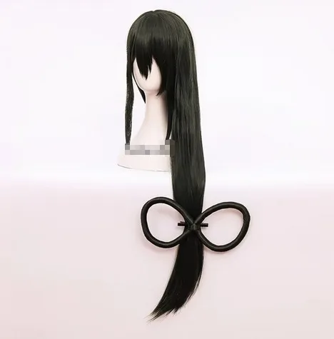 Asui Wig Cosplay Tsuyu Anime Boku No Hero Academia rambut sintetis tahan panas hijau tua panjang + topi Wig + penutup kepala