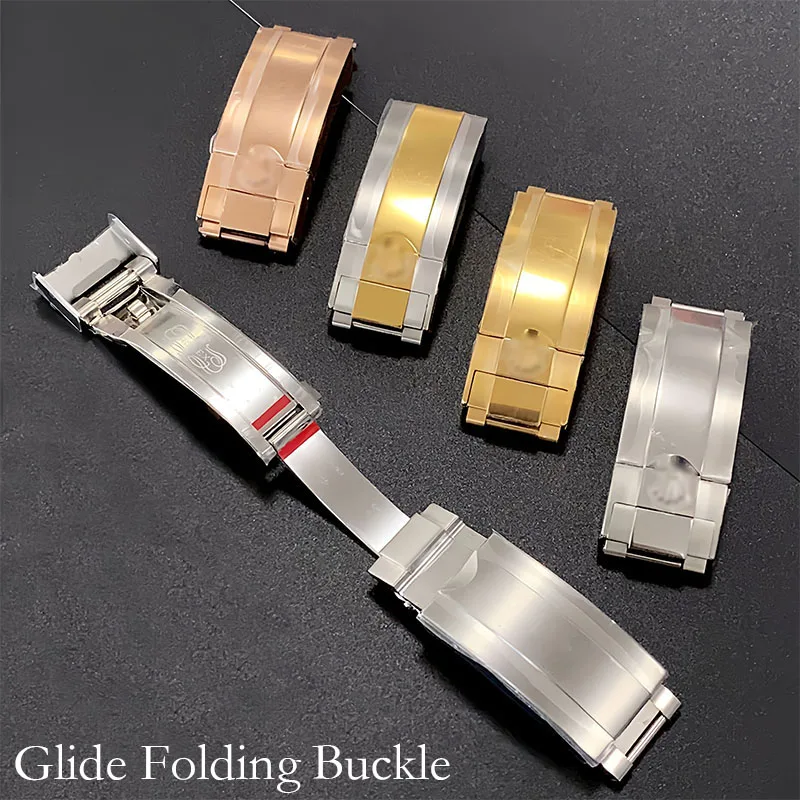 Rlx SUB用16mmステンレススチールスライダーロックウォッチクラスプ 116610 116613   プルボタンバックルの微調整 アフターマーケット時計部品