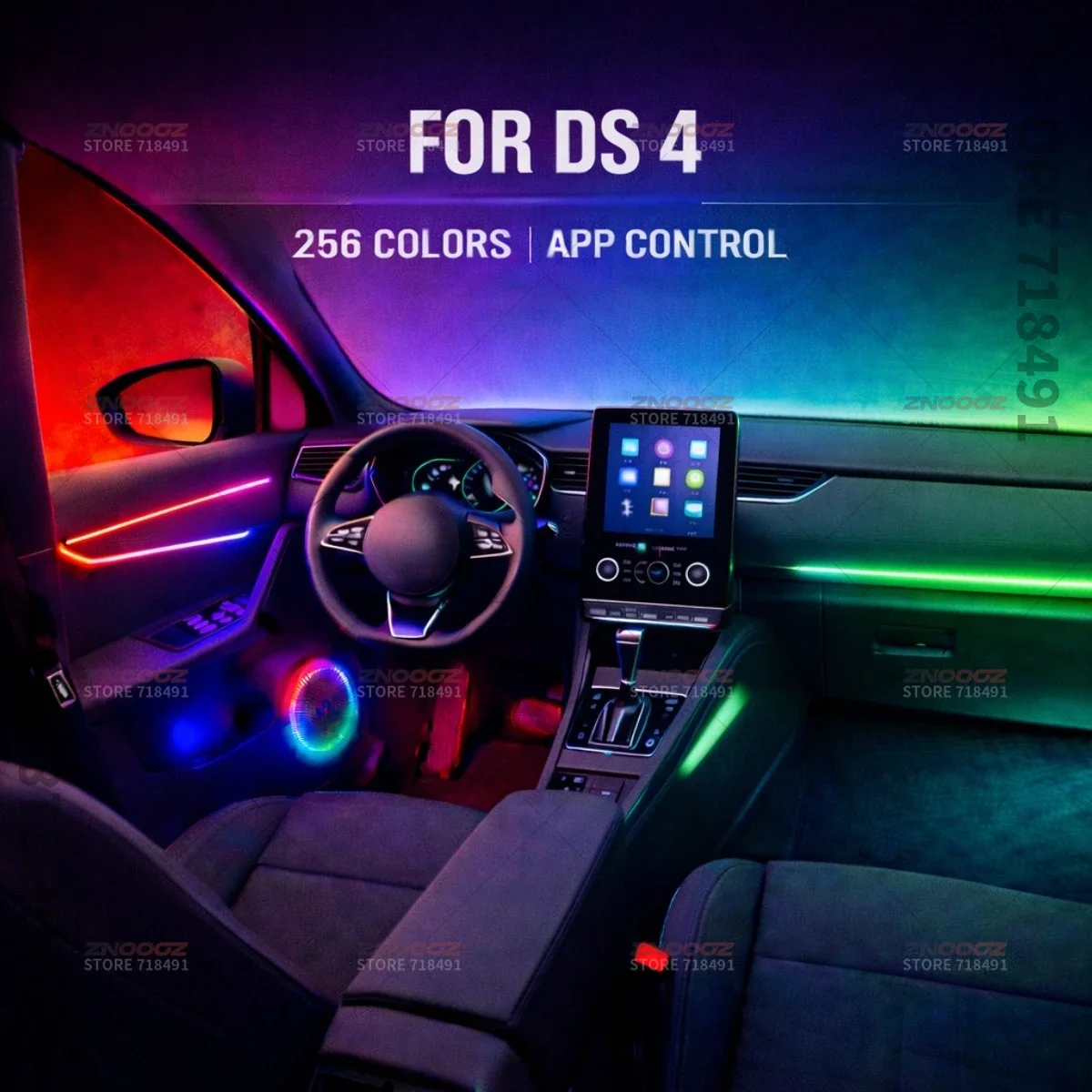 22in1 RGB Car Interior Acrylic Car Ambient Lights RGB Hidden Acrylic Strip Decoration Atmosphere Accessories For DSAutomobiles 4