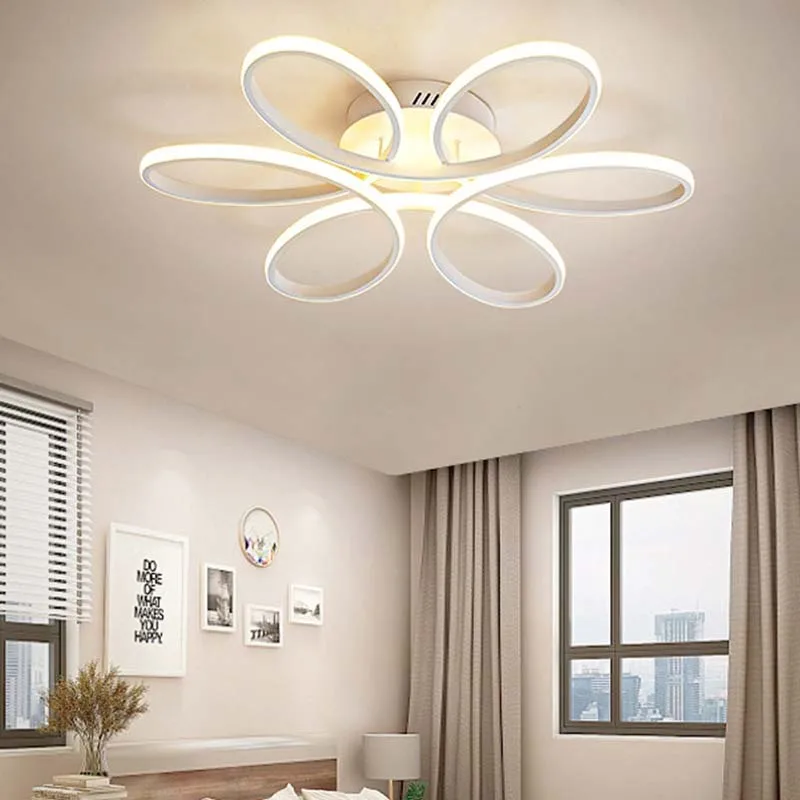 Modern LED Ceiling Lamp For Living Room Restaurant Bedroom corridor Chandelier Six Petal Flower Design Lighting Fixture luster