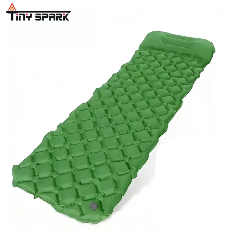 Ultra-light Outdoor Camping Mat TPU Waterproof Inflatable Sleeping Mat, Self-inflatable Mattress with Pillow