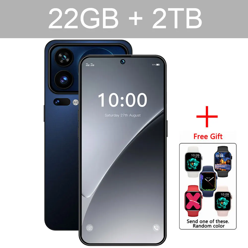 K-Touch Note 17 Pro Mobile Phones Smartphone Android 15 Global Version Cell phone 7.3 Inch Large Screen 16 + 48MP 22GB + 2TB 7800mAh Power Battery 5G Dual SIM Face Unlock WiFi GPS Cellphones For Men Women