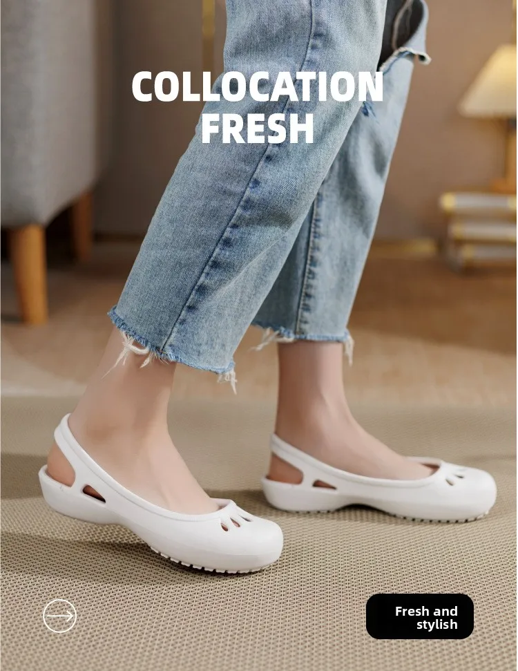 Ultraleichte Damen-Clogs: Atmungsaktiv, weich, elastisch, wasserdicht, rutschfest, leicht zu reinigen, vielseitig und stilvoll für den Arbeitsweg. – Detail 6