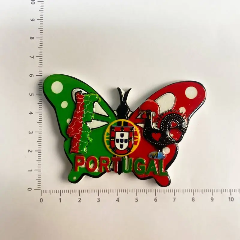 3D Resin Cute Fridge Magnets Portugal (Butterfly/Portugal Map) Souvenir Magnets for Fridge Home Decor Items