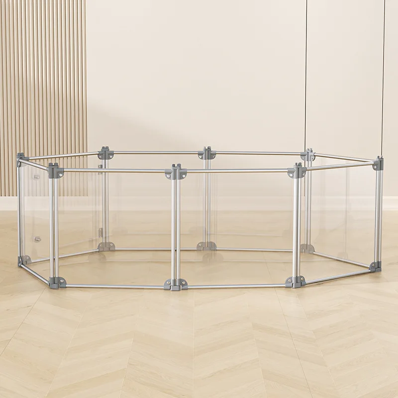 87Cm metal pet fence dog cage medium and small dogs are free to install indoor household panoramic transparent guardrail