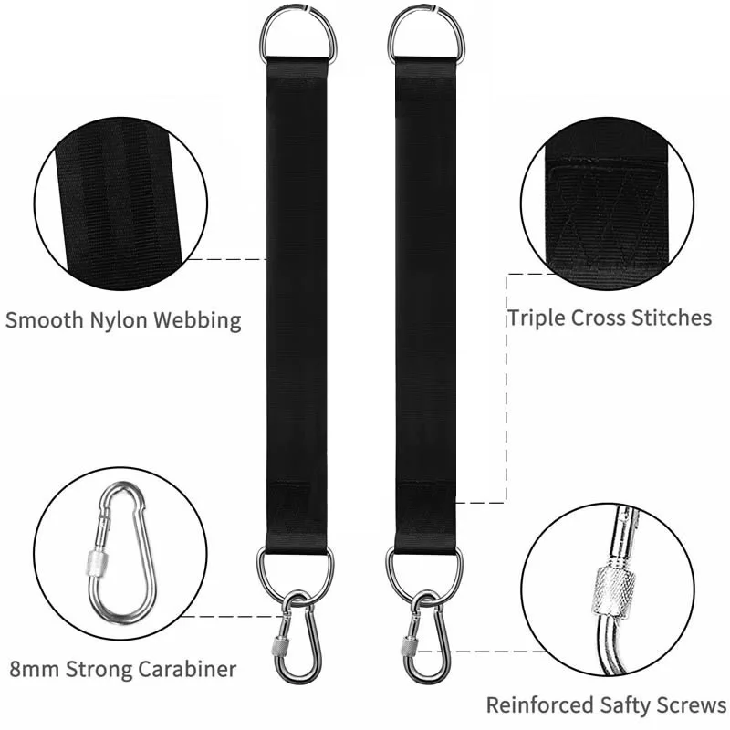 Heavy Duty Nylon Extension Strap Tree Swing Hanging Straps Kit Connecting Belt for Punch Sandbag Swing Hammock Horizontal Bar