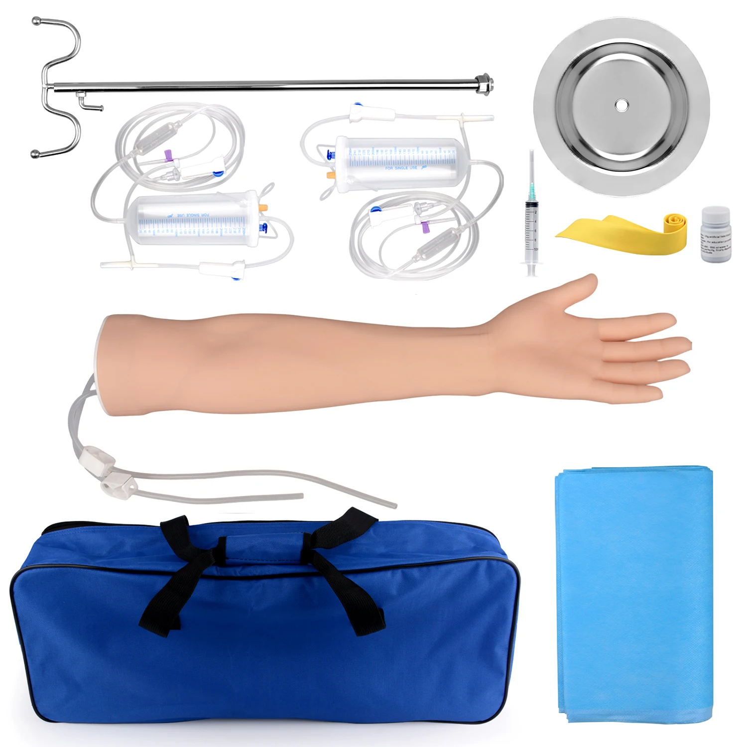 IV Practice Kit Injection Training Arm Model IV Starter Kit for Nurse Blood Drawing Practice Course