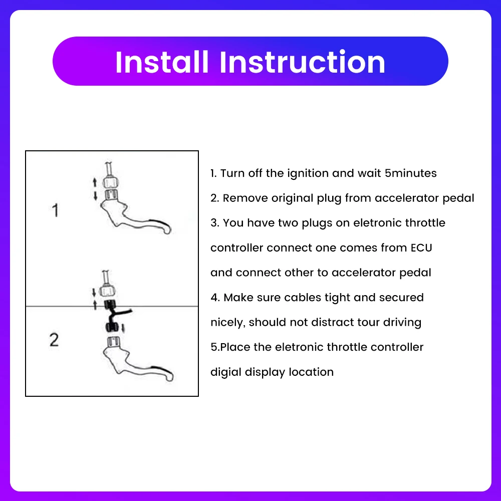 

Car Electronic Throttle Controller Racing Accelerator Potent Booster For Dodge Jeep Chrysler (B) BT APP Tuning Parts Accessory
