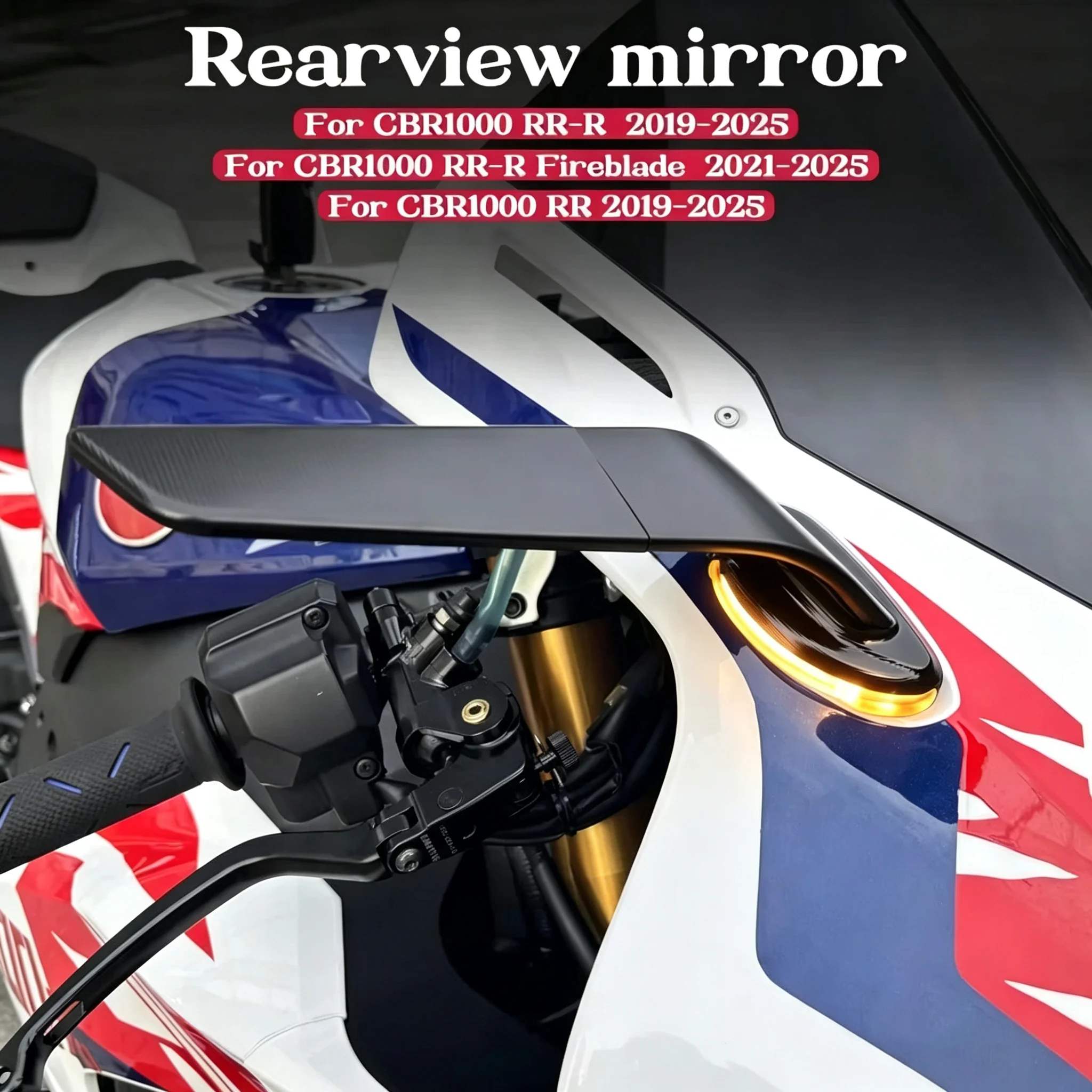 For Honda CBR1000RR CBR1000 RR CBR 1000 RR-R Fireblade Rearview Mirror Stealth Mirrors Sports Winglets Mirror Adjustable Mirrors