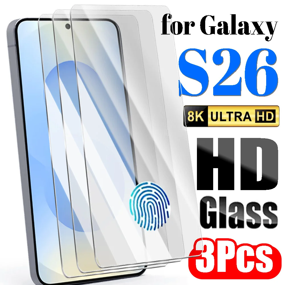 

1/2/3Pcs Tempered Glass Screen Protector for Samsung Galaxy S26 Plus Fingerprint Unlock Anti-Scratch Films for Galaxy S26 Ultra