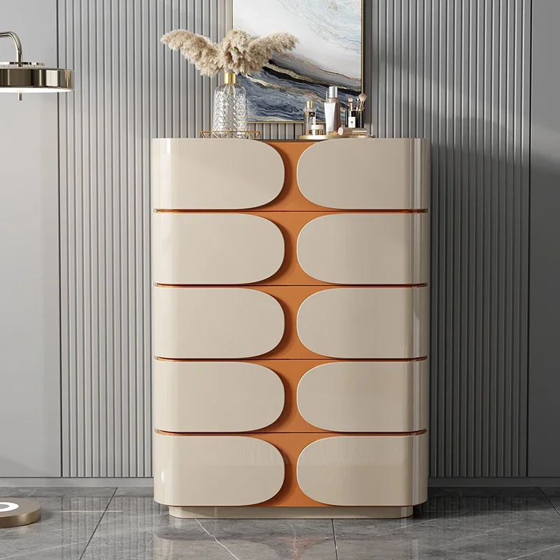 

Six-Drawer Cabinet Modern Minimalist Bedroom Minimalist Bedside Cabinet Living Room Storage Paint Side Cabinet