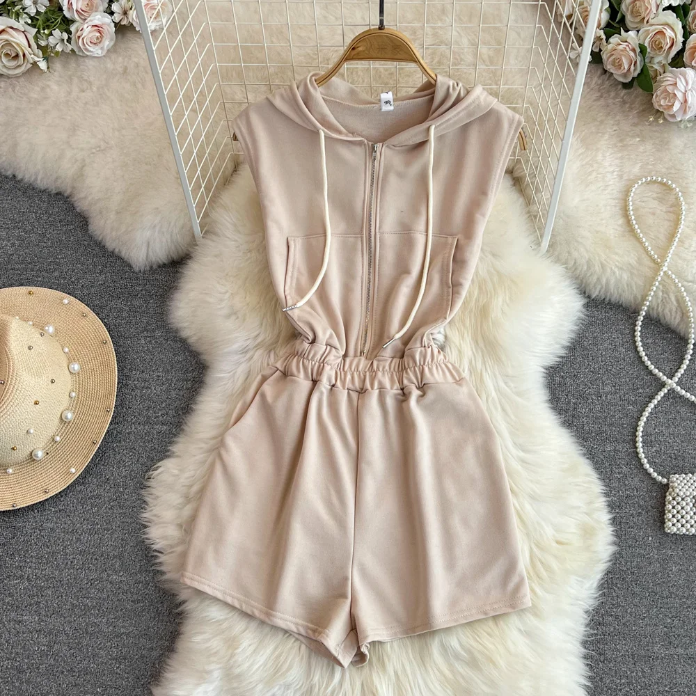 ssTss Girls Small Casual Loose One-Piece Wide Leg Shorts For Women Summer New One Piece Short Pants And Top Rompers Playsuits