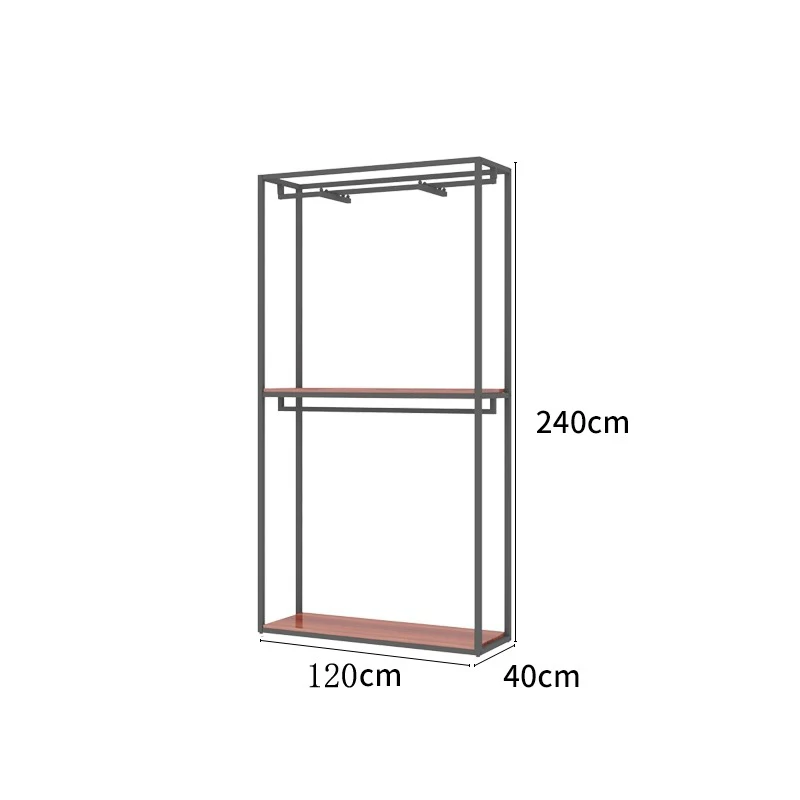 Men's and women's single-sided boutique display racks, clothing stores, dining tables, hangers, storefront display,