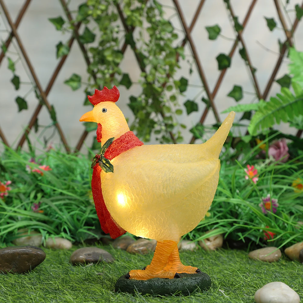 

Solar Outside Garden LED Light Waterproof Outdoor Chicken Solar Light Solar 3D Chicken Garden Lamp for Garden Balcony Home Decor