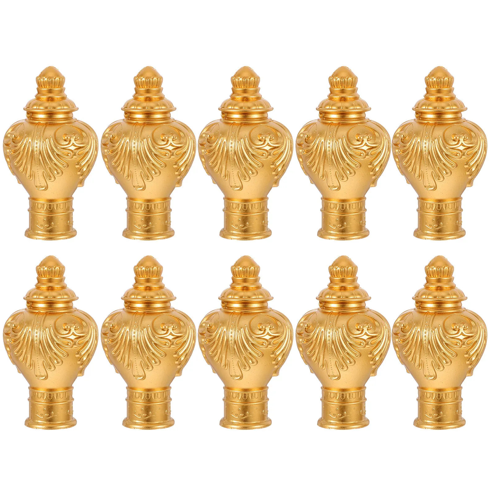 10Pcs Curtain Pole Finials Gold Roman Decorative Ends Vintage Drapery 26-28Mm Diameter Rods Stylish