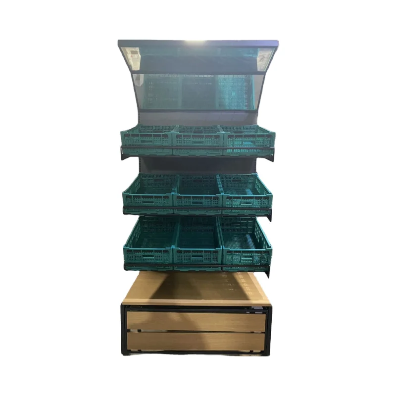 [Customized]Single-Sided Supermarket Shelf Fruit & Vegetable Display Light-Duty Shopping Store Shelving Basket Holder Grocer