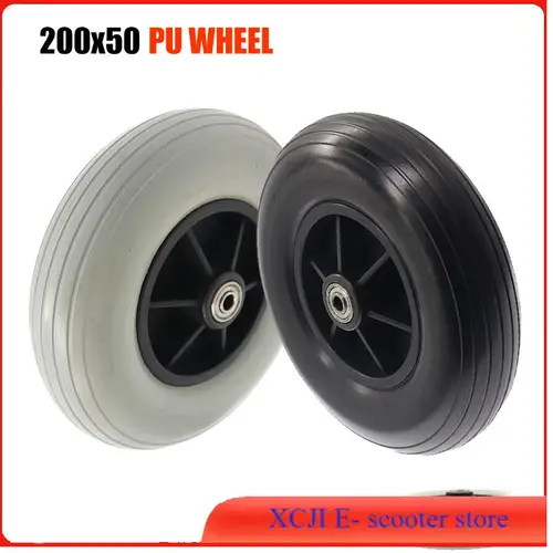 Imagen 1 del producto Ruedas delanteras sólidas de PU de 8 pulgadas, ruedas delanteras sólidas de 200x50, adecuadas para ruedas delanteras sólidas universales para acceso a silla de ruedas eléctrica