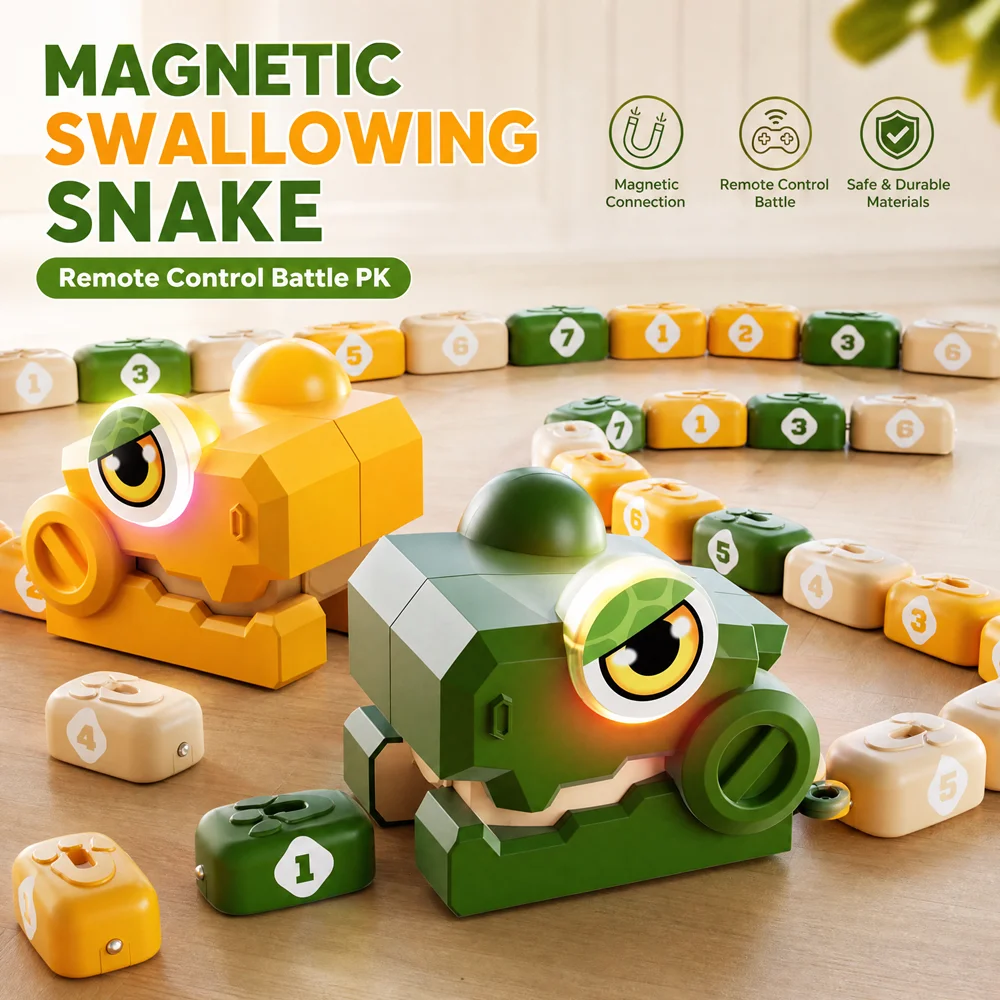 New Smart Eating Puzzle Magnetic Snake Toy Wireless Remote Control Realistic Desktop Creative Birthday Holiday Gift