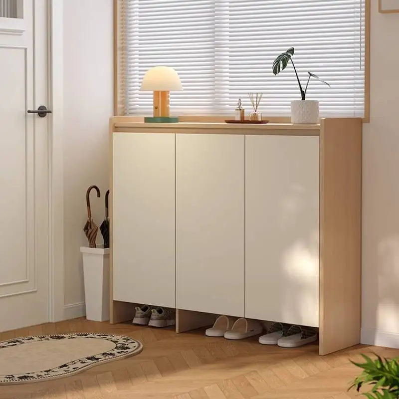 خزانة أحذية بيضاء كريمية تصميم فاخر مدخل واسع تخزين خزانة خذاء منظمات شقق أثاث Schuhregal للمنزل #1