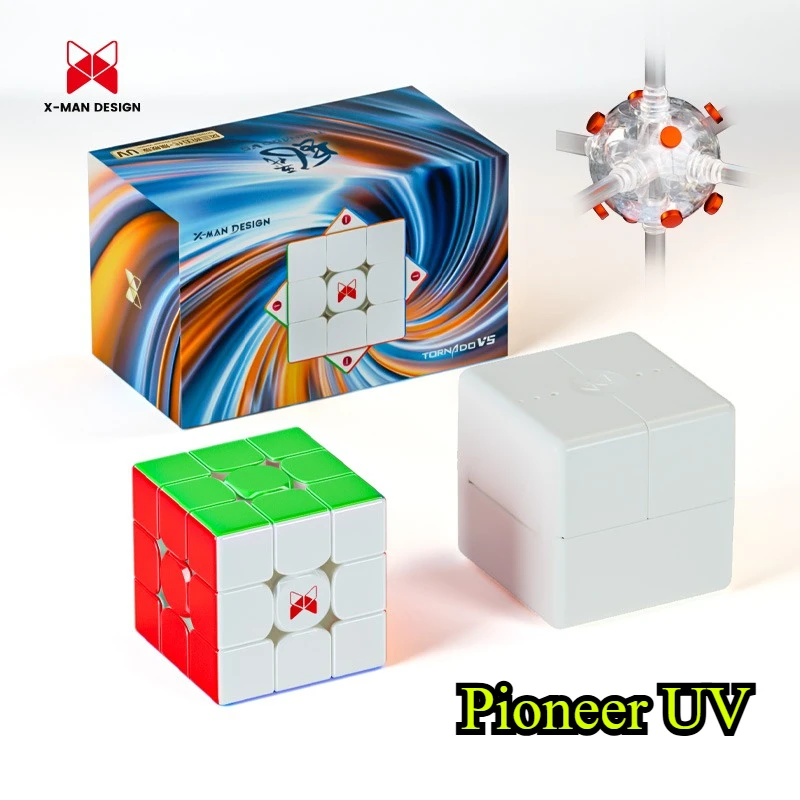 Qiyi X-Man Tornado V5 M 3x3 Cube Flagship Pioneer UV Magnetic Magic 3x3x3 Speed Cube Stickerless Toys for Kids